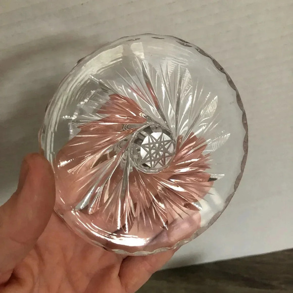 Vtg Pinwheel Glass Candlestick Holders - Picture 9 of 13